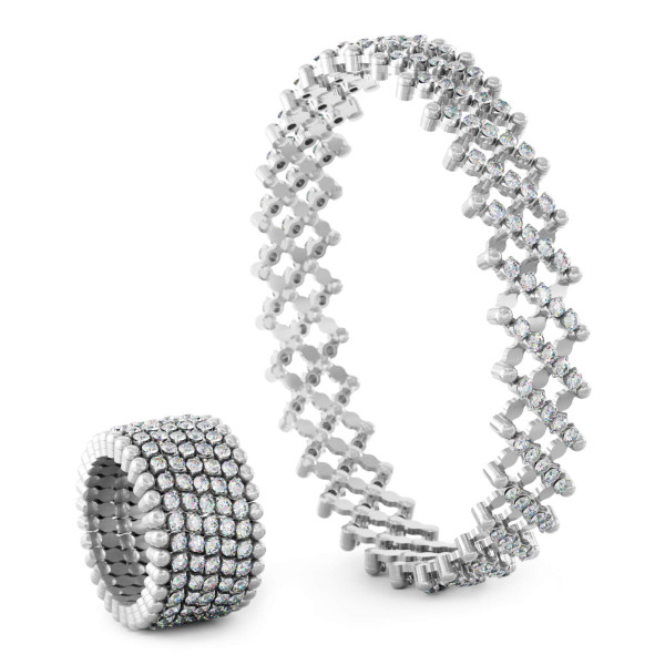 Serafino Consoli Serafino Multi-Size Ring und Armreif (Ref: S.RB 7M2 WG WD)