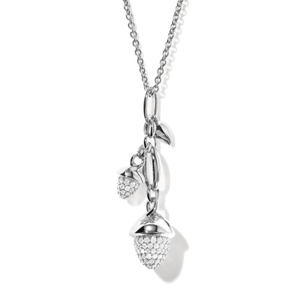 Tamara Comolli MIKADO Dangling 2 Acorns Ohrringe mit Diamant Pavé   (Ref: E-M-d-2-p-wg)