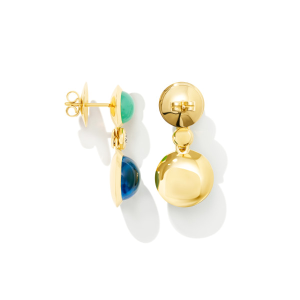 Tamara Comolli BOUTON Ohrringe 2 Cabochons 'Lagoon' (Ref: E-BOU-2-Lag-Cl-yg)