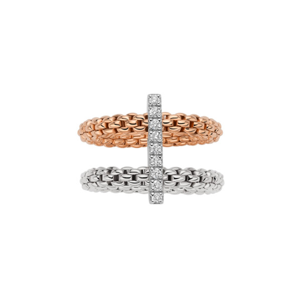 FOPE Prima doppelter Mesh-Ring mit Diamantpavé (Ref: 74008AX_BB_1_XBX_0XS)
