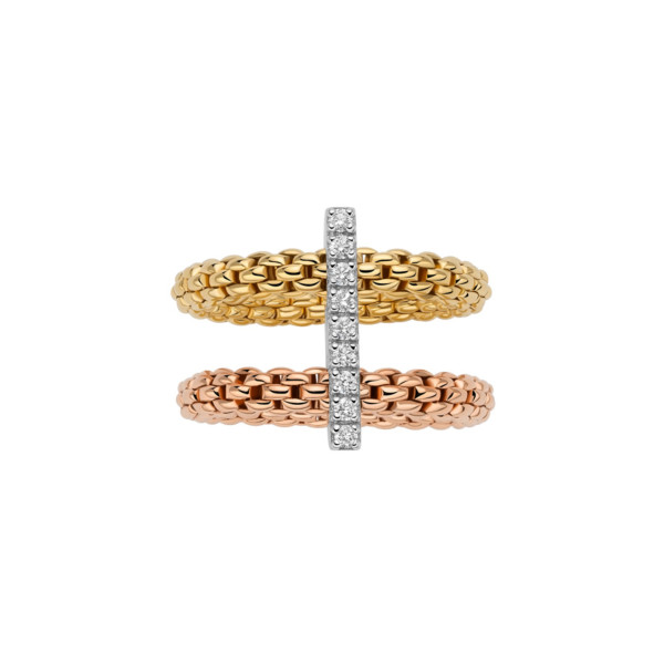 FOPE Prima doppelter Mesh-Ring mit Diamantpavé (Ref: 74008AX_BB_3_XBX_0XS)