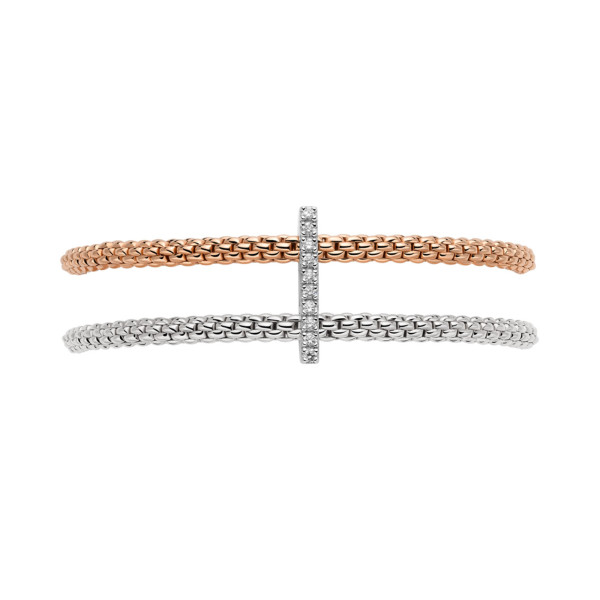 FOPE Prima doppeltes Mesh-Armband mit Diamantpavé (Ref: 74008BX_BB_1_XBX_0XS)