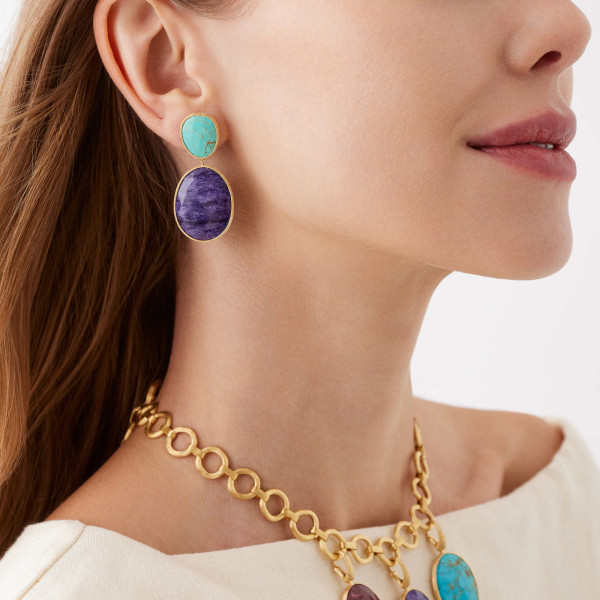 Marco Bicego Lunaria Color Ohrringe (Ref: OB1404 TUMCIA Y)
