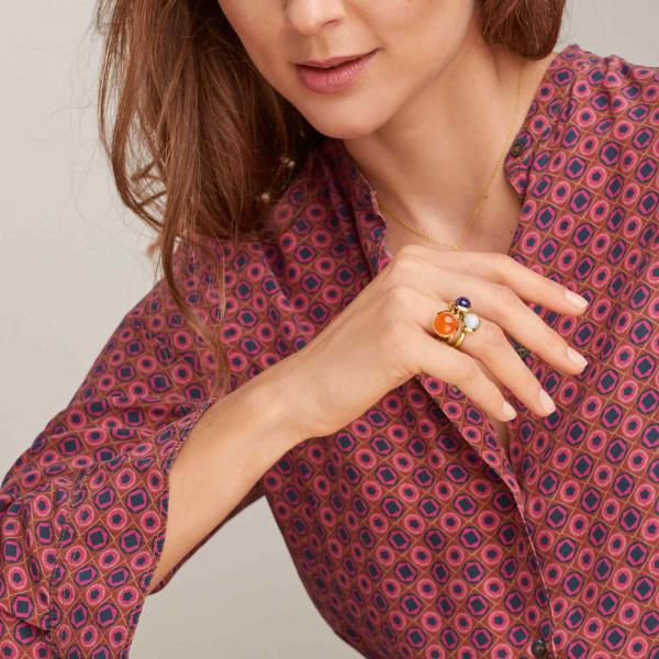 Tamara Comolli BOUTON Ring large Karneol (Ref: R-BOU-l-Carn-yg)